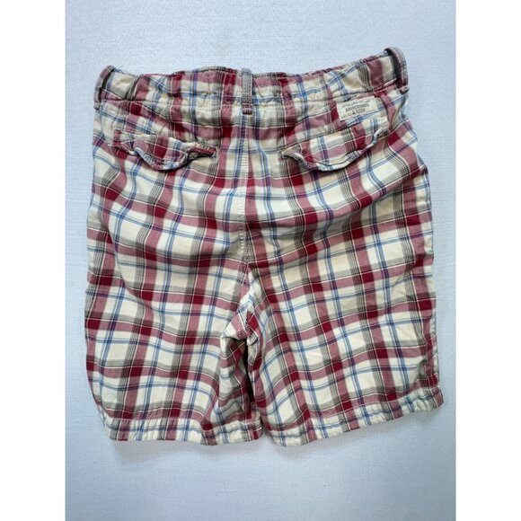 Abercrombie & Fitch Mens Plaid Khaki Shorts Sze 30 Red With Adjustable Waist Tie - Picture 12 of 15